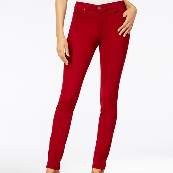 Denim - Deep scarlet skinny jeans style & co 12